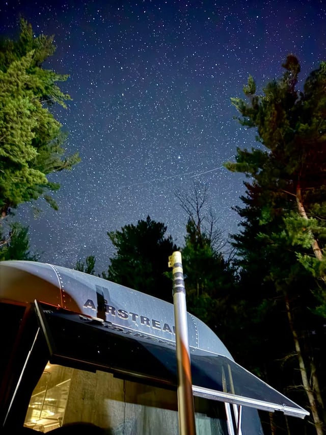 The Airstream and the Night Sky at Exploring Caves at Maquoketa Caves State Park