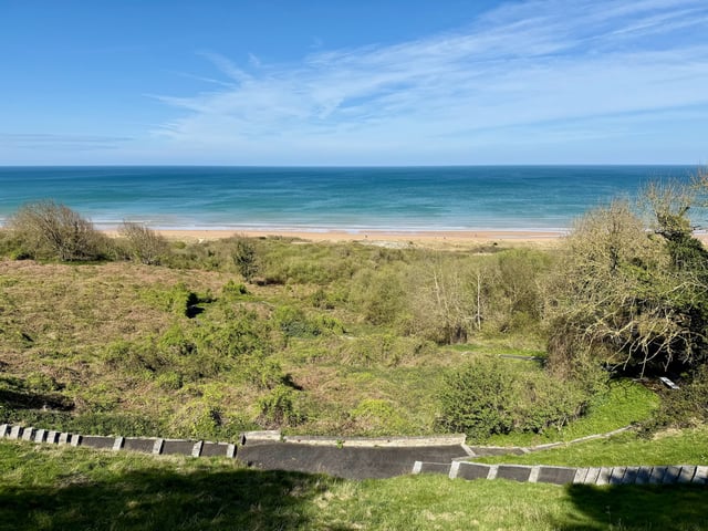 Omaha Beach from the American Normandy Cemetery in France